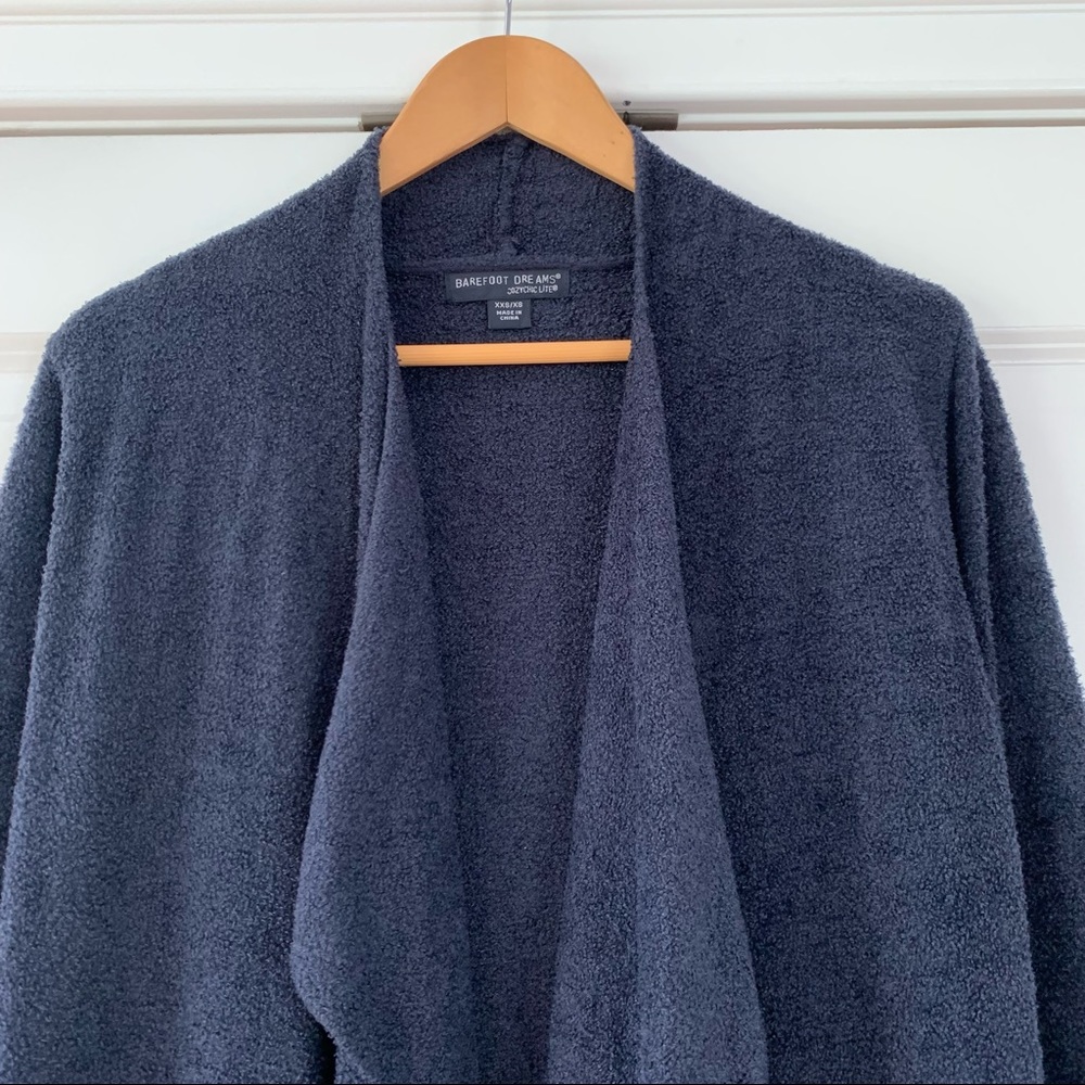 Barefoot Dreams Sweater Island Drape Cardigan Open Front Navy 903 Size XXS / XS - Picture 3 of 8